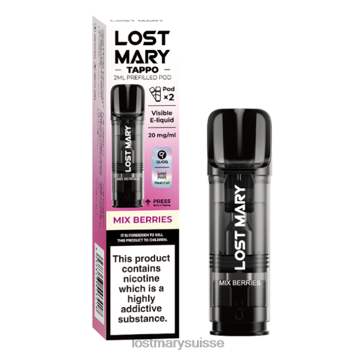 mélanger les baies Lost Mary Puff | dosettes préremplies Lost Mary Tappo - 20 mg - 2pk D046R183