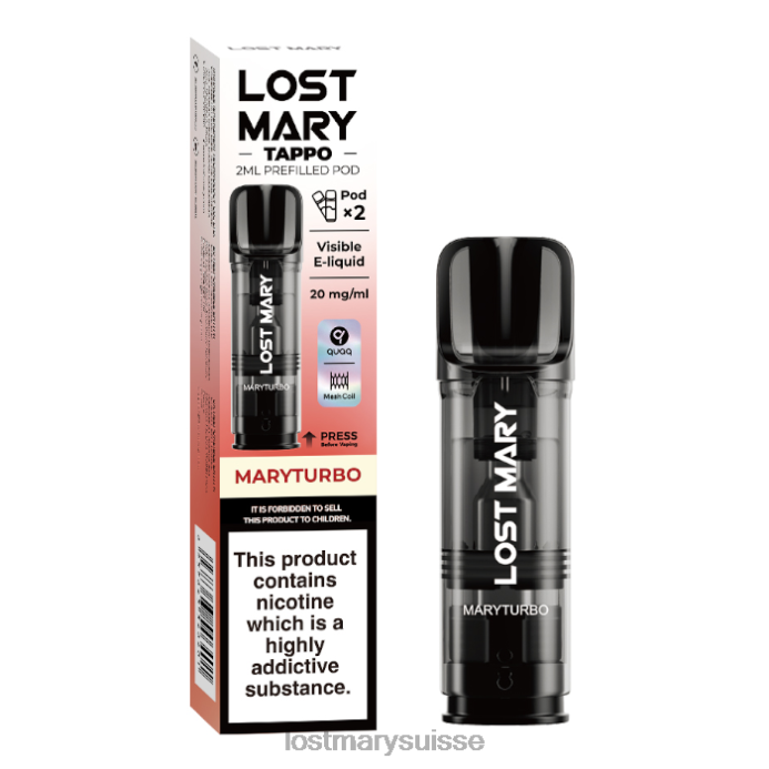 maryturbo Lost Mary Vape Flavors | dosettes préremplies Lost Mary Tappo - 20 mg - 2pk D046R185